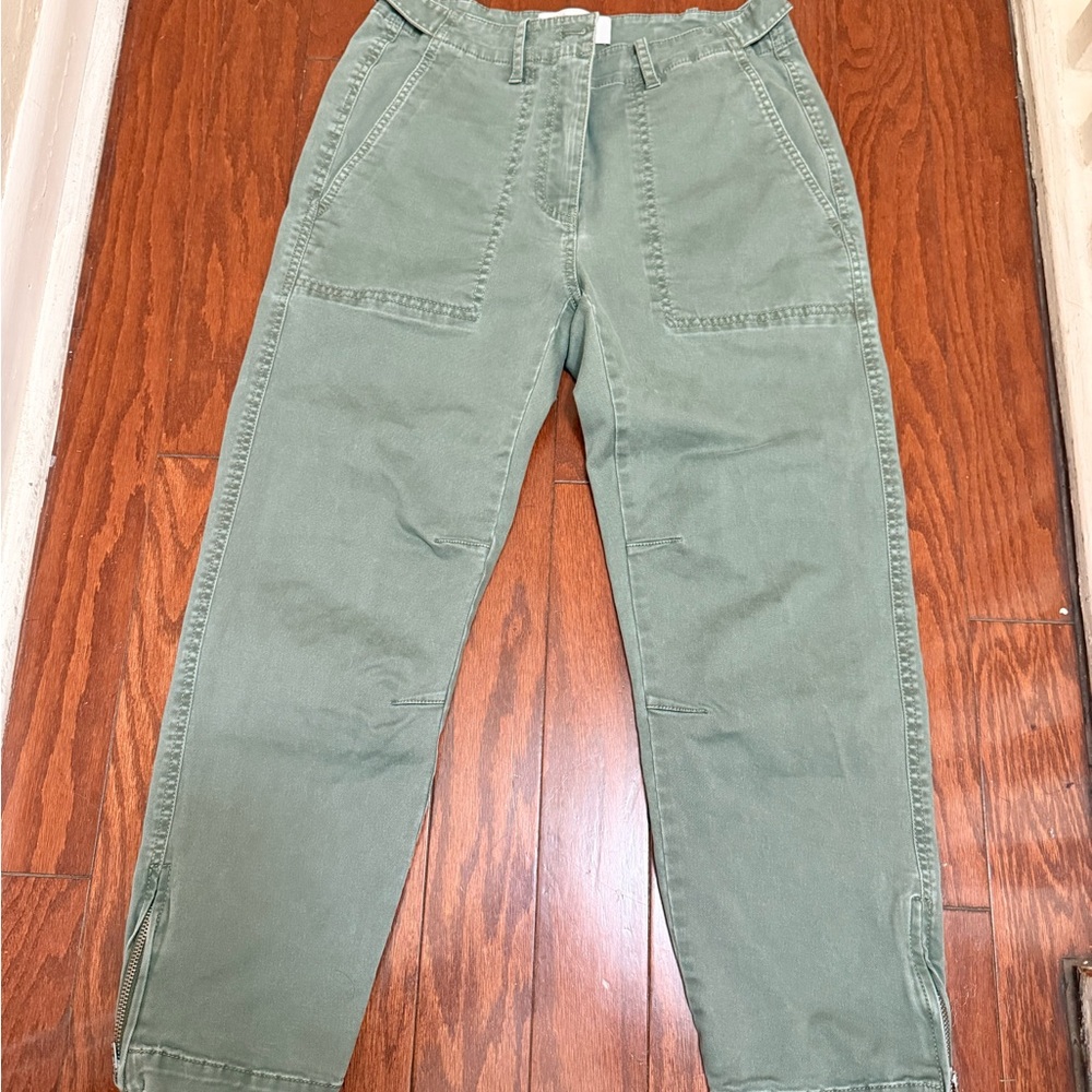 Derek Lam 10 Crosby olive utility cargo pants size 6 cropped‎ ankle zip military